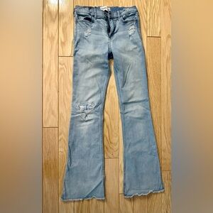 Abercrombie Kids Light Blue High-Rise Flare Jeans, Long